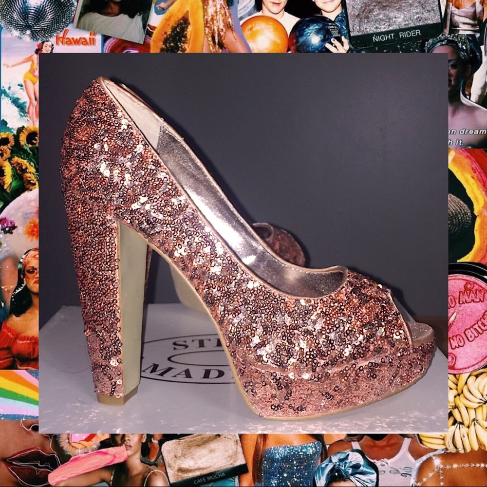 Steve Madden Rose Gold P Alice  Open Toe